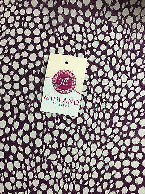 Burgundy Animal print Semi Transparent chiffon fabric 55" wide M161-21 Mtex - Midland Textiles & Fabric