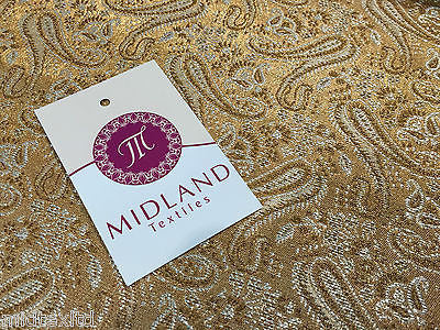 Metallic Paisley brocade Banarsi fabric 44' Wide M248 Mtex - Midland Textiles & Fabric