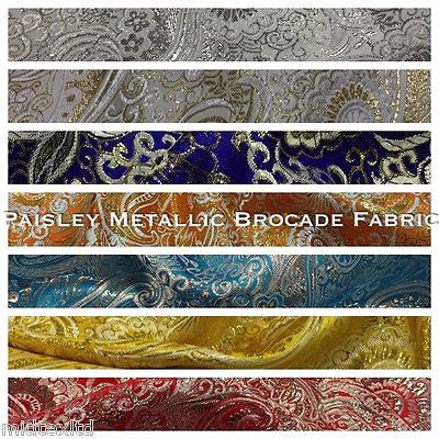 Paisley Metallic Brocade Fabric 58' wide for Jackets and waistcoats M350 Mtex - Midland Textiles & Fabric