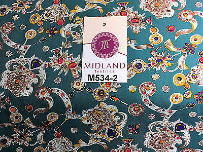 Royal Jewel Printed 100% Cotton Poplin fabric 58' Wide M534 Mtex - Midland Textiles & Fabric