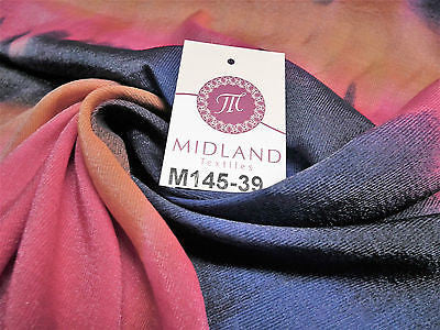 Bold Horizontal Gradient multi coloured printed Crinkle fabric 58" M145-39 Mtex - Midland Textiles & Fabric