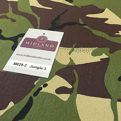 Army Military Camouflage 100% Cotton Drill Medium Weight Fabric 58" M629 Mtex - Midland Textiles & Fabric