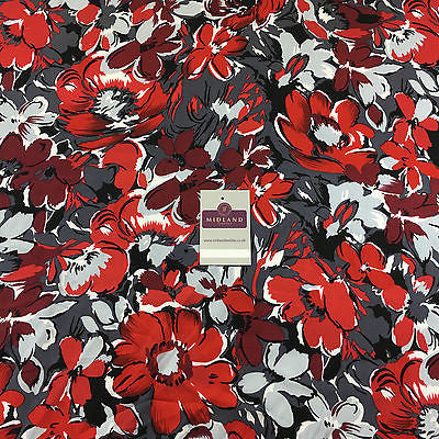 Artistic Floral Abstract printed viscose twill dress fabric 58" wide M697 Mtex - Midland Textiles & Fabric
