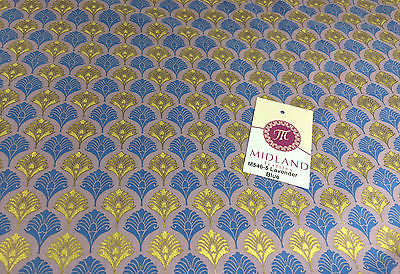 Retro Peacock Bird Feather Flower Fan Gold Lacquered Cotton Lawn Fabric 58" M546 - Midland Textiles & Fabric