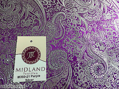 Paisley Metallic Brocade Fabric 58' wide for Jackets and waistcoats M350 Mtex - Midland Textiles & Fabric