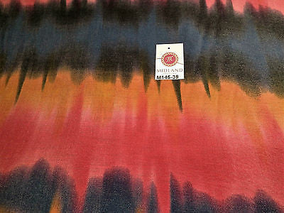 Bold Horizontal Gradient multi coloured printed Crinkle fabric 58' M145-39 Mtex - Midland Textiles & Fabric
