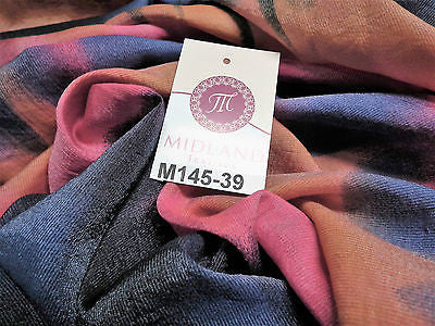 Bold Horizontal Gradient multi coloured printed Crinkle fabric 58' M145-39 Mtex - Midland Textiles & Fabric