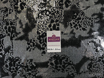 Metallic Flocked Jersey one way stretch sequin dress fabric 55' wide M638 Mtex - Midland Textiles & Fabric