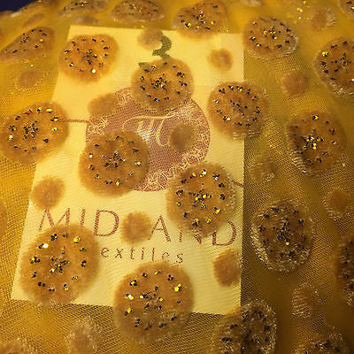 Burnout Chiffon velvet circles and spangle glitter fabric 50' Wide M187 Mtex - Midland Textiles & Fabric