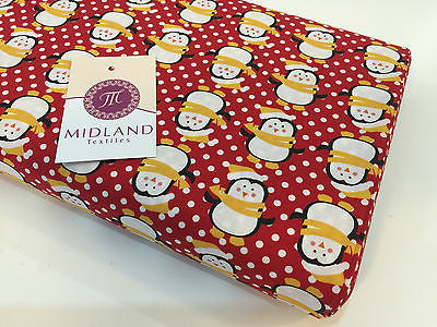 Red Christmas themed Characters 100% Cotton Patchwork & Crafting Fabric 45" - Midland Textiles & Fabric