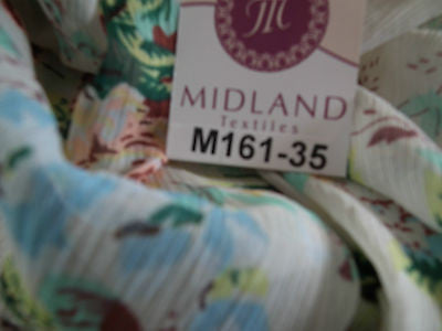 Cream floral printed crinkle chiffon fabric 44" wide M161-35 Mtex - Midland Textiles & Fabric