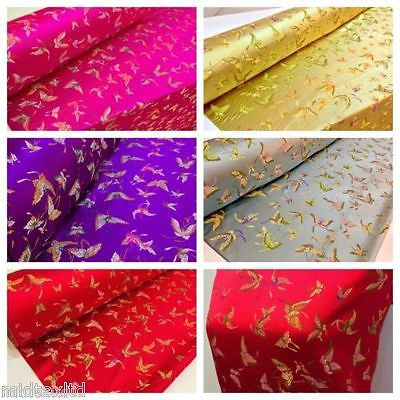 CHINESE ORIENTAL BUTTERFLY BROCADE SILKY SATIN DRESS FABRIC 44" wide Mtex M57 - Midland Textiles & Fabric