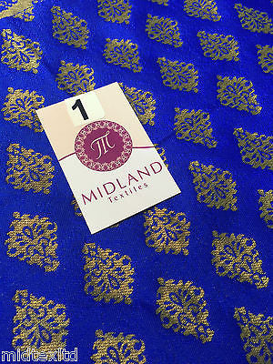 Indian Gold paisley flower banarsi metallic brocade fabric 44" M390 Mtex - Midland Textiles & Fabric
