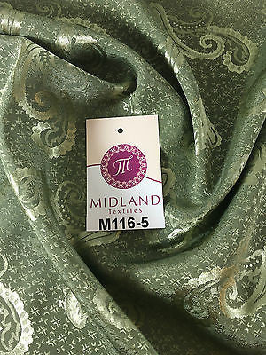 Two Toned Paisley Satin Jacquard Dress Fabric 58' Wide M116 Mtex - Midland Textiles & Fabric