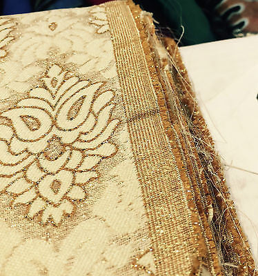 Indian Banarsi Floral Ornamental Motif Woven Brocade fabric 44' M242 Mtex - Midland Textiles & Fabric