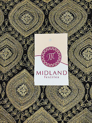 Luxury Crepe Fabric Metallic Embroidery 36' M243 Mtex - Midland Textiles & Fabric