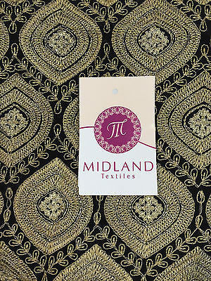 Luxury Crepe Fabric Metallic Embroidery 36" M243 Mtex - Midland Textiles & Fabric
