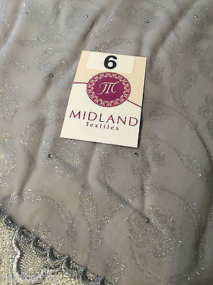 Vintage floral Uragiri scalloped edging dress fabric with clear stones M188 Mtex - Midland Textiles & Fabric