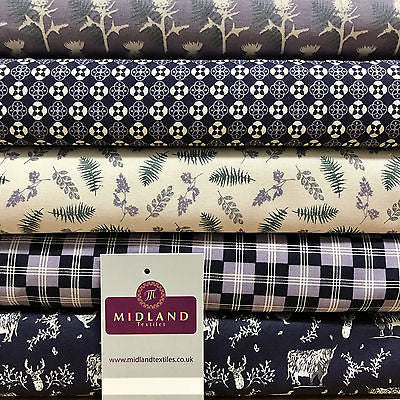 Mauve Highland Scottish Tartan 100% Cotton craft & quilting fabric 45" M678 - Midland Textiles & Fabric