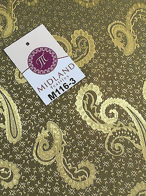 Two Toned Paisley Satin Jacquard Dress Fabric 58' Wide M116 Mtex - Midland Textiles & Fabric