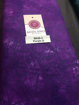 Large Butterfly Melody Print Fabric 5620 100% Cotton 44' Wide M526 Mtex - Midland Textiles & Fabric