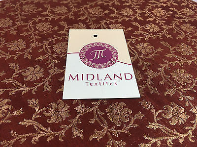 Pure Silk Indian Banarsi Floral Woven Golden Metallic Brocade 45' M260 Mtex - Midland Textiles & Fabric
