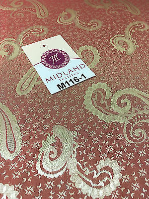 Two Toned Paisley Satin Jacquard Dress Fabric 58" Wide M116 Mtex - Midland Textiles & Fabric