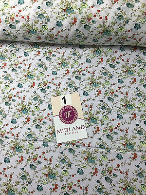 Vinatge Floral poly cotton print dress craft fabric 44' Wide M353 Mtex - Midland Textiles & Fabric