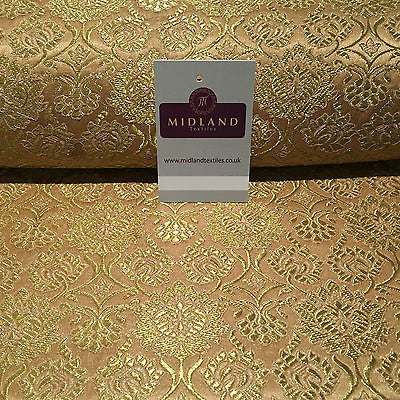 Indian Banarsi Gold Floral Faux Silk Brocade Fabric 44 ' M711 Mtex - Midland Textiles & Fabric
