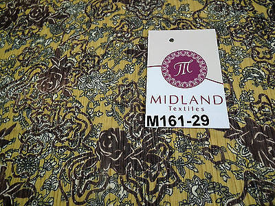 Mustard floral printed crinkle chiffon chiffon Fabric 44" wide M161-29 Mtex - Midland Textiles & Fabric