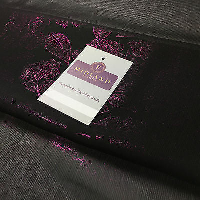 Black Floral Crinkle foggy foil chiffon printed dance fabric 44" M694 Mtex - Midland Textiles & Fabric