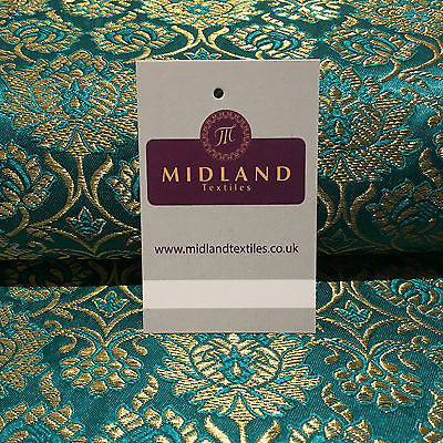 Indian Banarsi Gold Floral Faux Silk Brocade Fabric 44 ' M711 Mtex - Midland Textiles & Fabric