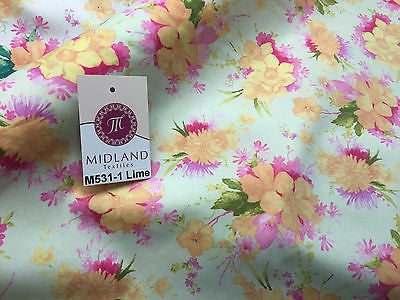Vintage Abstract Floral Printed Fabric 100% Cotton Poplin  44' Wide  M531 Mtex - Midland Textiles & Fabric