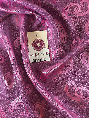 Two Toned Paisley Satin Jacquard Dress Fabric 58" Wide M116 Mtex - Midland Textiles & Fabric