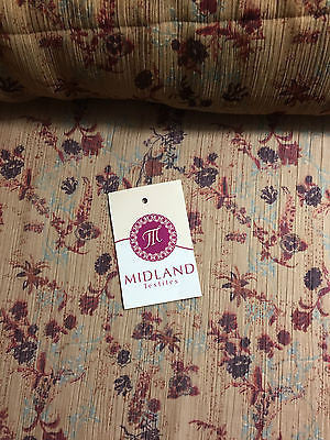 Sandy Beige Floral Petal Crinkle chiffon Semi transparent 44' wide M161-20 Mtex - Midland Textiles & Fabric
