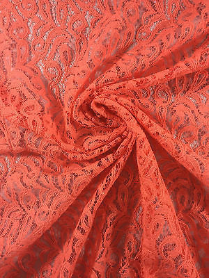 Coral Floral Art print soft lace Semi Transparent fabric 58" Wide M186-13 Mtex - Midland Textiles & Fabric