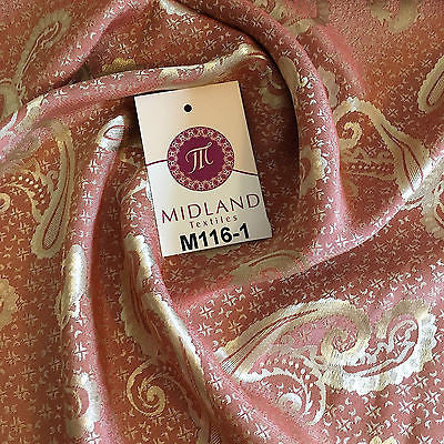 Two Toned Paisley Satin Jacquard Dress Fabric 58' Wide M116 Mtex - Midland Textiles & Fabric