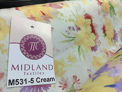 Vintage Abstract Floral Printed Fabric 100% Cotton Poplin  44' Wide  M531 Mtex - Midland Textiles & Fabric