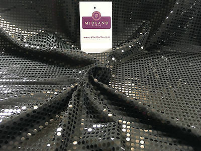 Black Sequin spandex lycra stretch dress dancewear fabric 58" wide M84 Mtex - Midland Textiles & Fabric