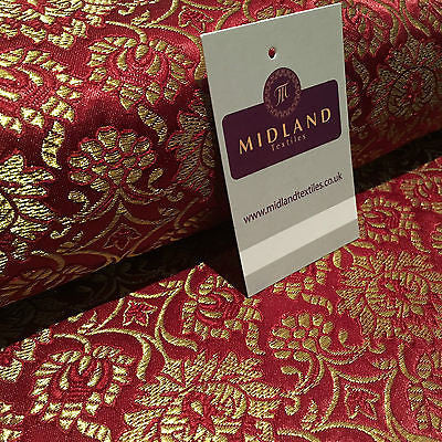 Indian Banarsi Gold Floral Faux Silk Brocade Fabric 44 ' M711 Mtex - Midland Textiles & Fabric