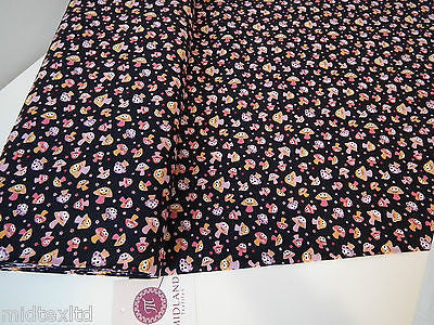 Mushroom Print 100% Cotton Poplin Fabric, 45' Wide Craft Cotton M27 - Midland Textiles & Fabric