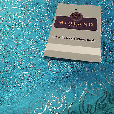 Metallic Silver Swirl Ribbon Jacquard brocade fabric M395 Mtex - Midland Textiles & Fabric