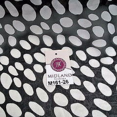 Black and White Pebble dot printed chiffon fabric 44" wide M161-26 Mtex - Midland Textiles & Fabric
