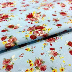cath kidston Inspired Floral 100% Cotton Printed Fabric 58' Wide- Floral - Per Metre- M123 Mtex - Midland Textiles & Fabric