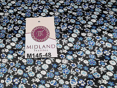 Floral Ditsy Printed Silky Smooth Satin Dress Fabric 58' Wide M145-46-47-48 - Midland Textiles & Fabric