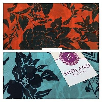 Vintage floral printed Light chiffon high street dress fabric 58" M401 Mtex - Midland Textiles & Fabric