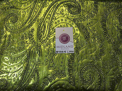 Lame Corduroy Paisley Embossed Foil 1 way stretch Fabric 58' wide M104 Mtex - Midland Textiles & Fabric