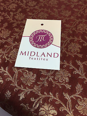 Pure Silk Indian Banarsi Floral Woven Golden Metallic Brocade 45' M260 Mtex - Midland Textiles & Fabric