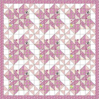 Pink Watercolour Floral 100% Cotton Craft & Patchwork fabric 44' Wide M561 Mtex - Midland Textiles & Fabric