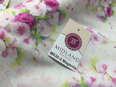 Vintage floral shabby Chic Printed Fabric 100% Cotton Poplin 44" Wide M530 Mtex - Midland Textiles & Fabric